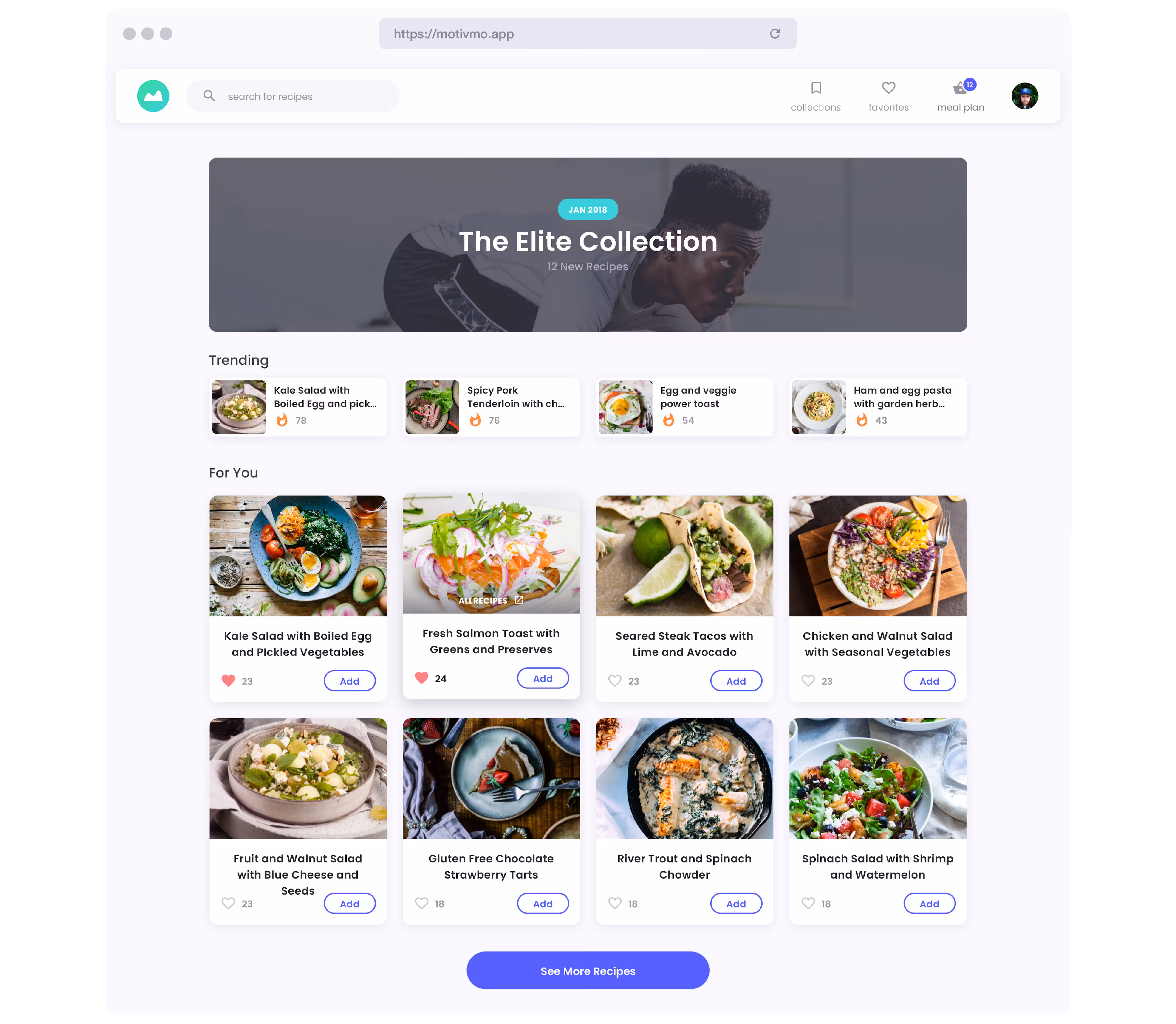 Motivmo app interface overview