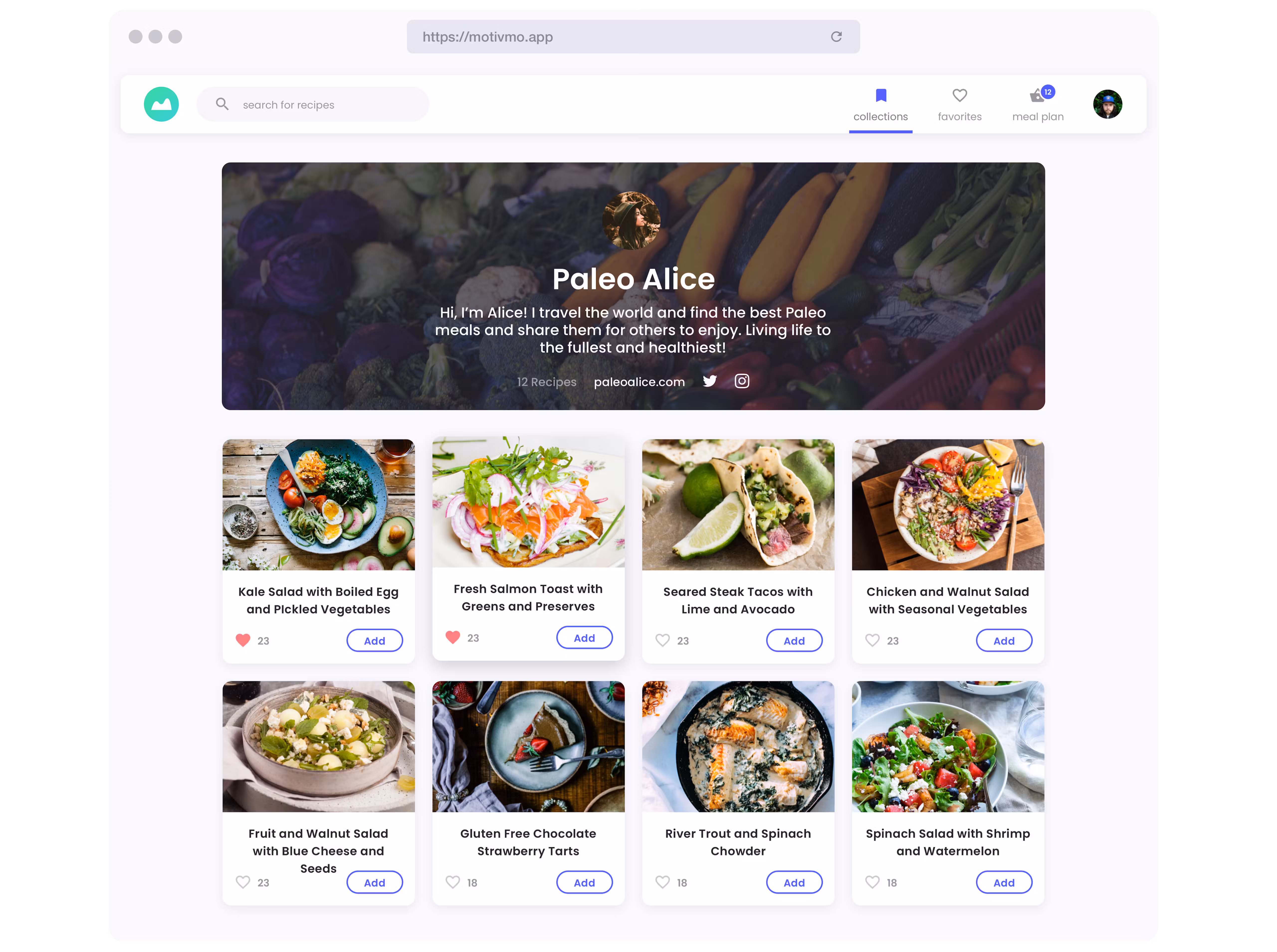 Motivmo app interface overview
