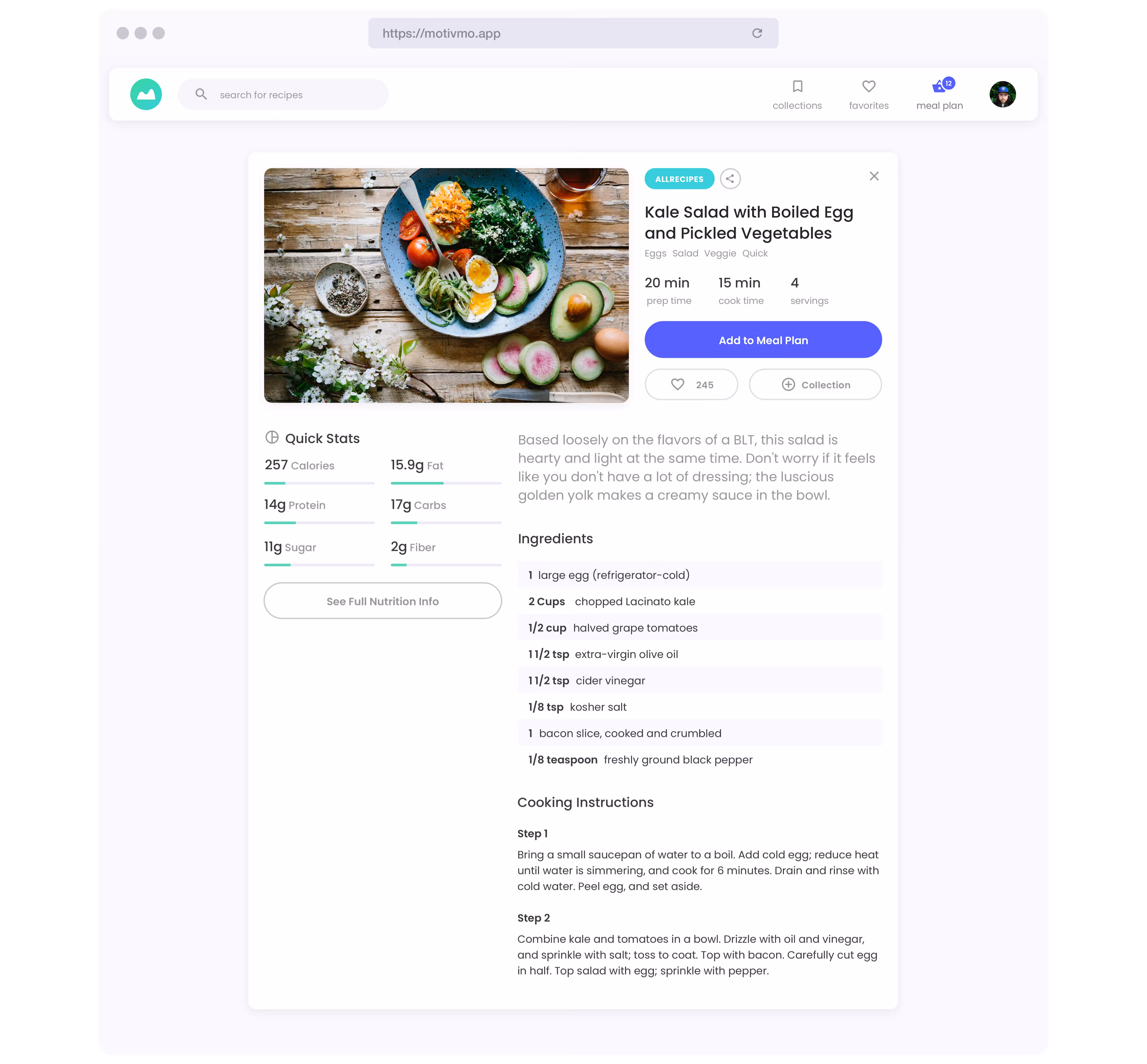 Motivmo app interface overview